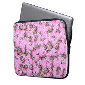 Cute Cat in een roze Pet Patroon Random Laptop Sleeve (Voorkant Links)