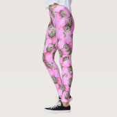 Cute Cat in een roze Pet Patroon Random Leggings (Links)
