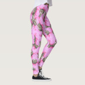 Cute Cat in een roze Pet Patroon Random Leggings (Rechts)