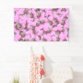 Cute Cat in een roze Pet Patroon Random Spandoek (Insitu)