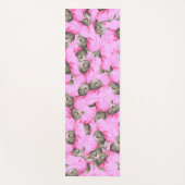 Cute Cat in een roze Pet Patroon Random Yogamat (Voorkant)