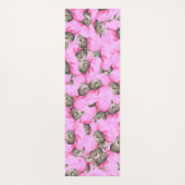 Cute Cat in een roze Pet Patroon Random Yogamat (Achterkant)