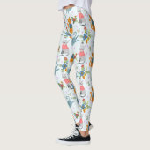 Cute Cat in Flowers Garden Pattern Leggings (Links)