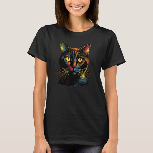 cute Cat in Front of Rainbow cats  catowner 19 T-shirt (Voorkant)