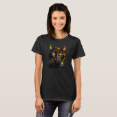 cute Cat in Front of Rainbow cats  catowner 19 T-shirt (Voorkant volledig)