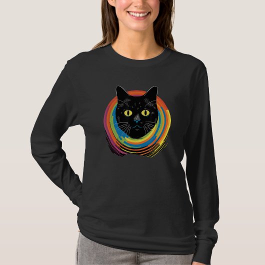 cute Cat in Front of Rainbow cats  catowner 20 T-shirt (Voorkant)