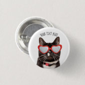 Cute Cat in hartbril Ronde Button 3,2 Cm (Voorkant /achterkant)