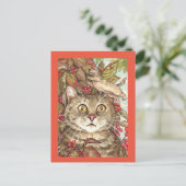 Cute Cat in Herfst Dogwood Dog Fairy Autumn Briefk Briefkaart (Staand voorkant)