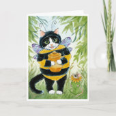 Cute Cat in Honey Bee Costume Card Kaart (Voorkant)