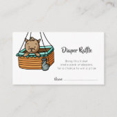 Cute Cat in Hot Air Ballon, dunne rugleuning Informatiekaartje (Voorkant)