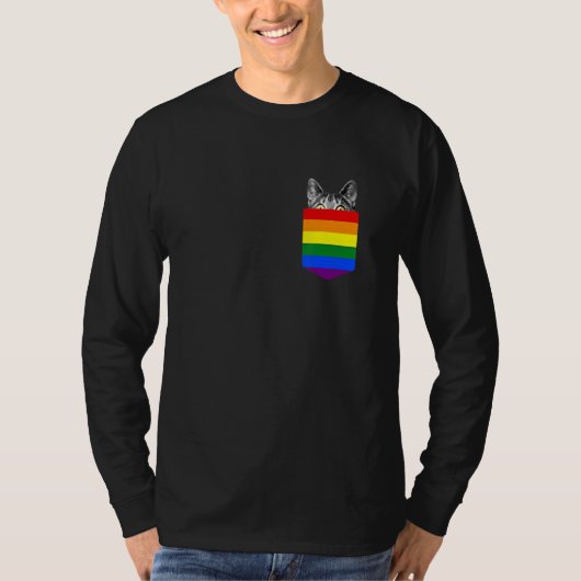 cute cat In Pocket LGBT T-shirt (Voorkant)