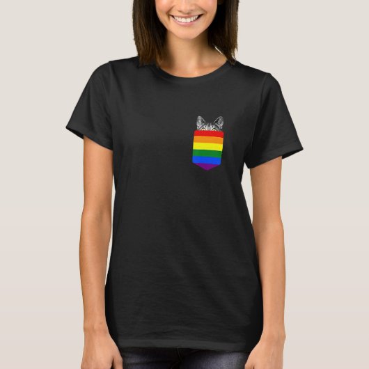 cute cat In Pocket LGBT T-shirt (Voorkant)