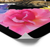 Cute cat in poster met fantasiehoudende tuinen (Hoek)