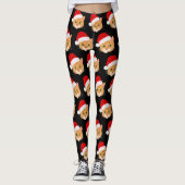 Cute Cat in Santa Hat Pattern Leggings (Voorkant)