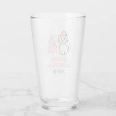 Cute Cat in Santa Hat&Tree Meowy-kerstpasta Glas (Achterkant)