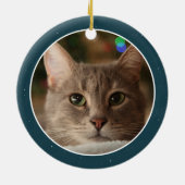 Cute Cat in Space Cats op Mars Fun Fotokerstmis Keramisch Ornament (Achterkant)
