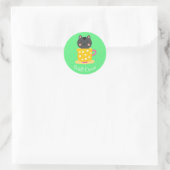Cute cat in teacup goed gedaan lesgeven ronde sticker (Tas)