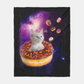 Cute Cat Inside Donut In Space Kitty Lovers Fleece Deken (Voorkant)