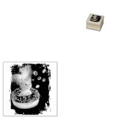 Cute Cat Inside Donut In Space Kitty Lovers Rubberstempel (Gestempeld)