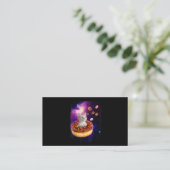 Cute Cat Inside Donut In Space Kitty Lovers Visitekaartje (Staand voorkant)
