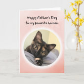 Cute Cat Je bent mijn favoriete menselijke Vaderda Kaart (Gele Bloem)