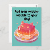 Cute Cat Jello voegt een beetje wibble-Wobble toe  Briefkaart (Voorkant / Achterkant)