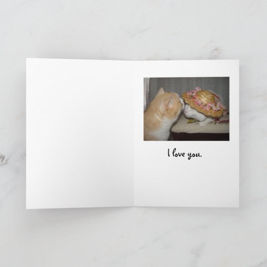 Cute Cat Jubileum Kaart (Binnen)