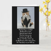 Cute Cat Jubileum Kaart (Gele Bloem)