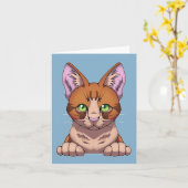 Cute Cat Kaart (Gele Bloem)