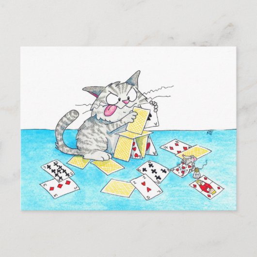 Cute Cat Kaart Castle Briefkaart (Voorkant)