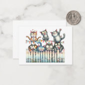 Cute Cat Kaart Notitiekaartje (Voorkant / Achterkant in situ)