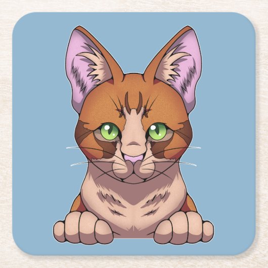 Cute Cat Kartonnen Onderzetters (Voorkant)