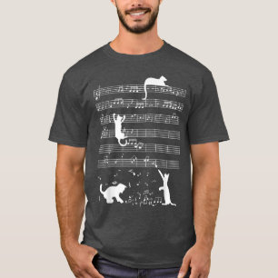 Cute Cat Kat die muziek afspeelt Opmerking Funny C T-shirt