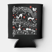 Cute Cat Kat die muziek speelt Clef Piano Musician Blikjeskoeler (Voorkant)