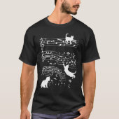 Cute Cat Kat die muziek speelt Clef Piano Musician T-shirt (Voorkant)