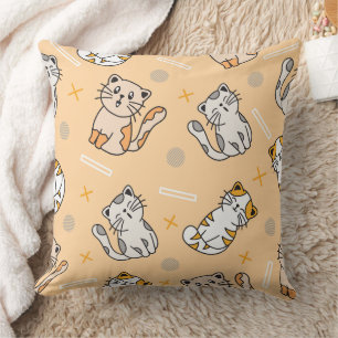 Cute cat kat doedle naadloos patroon kussen