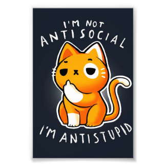 Cute Cat Kat Gift| Cat for Birthday Foto Afdruk