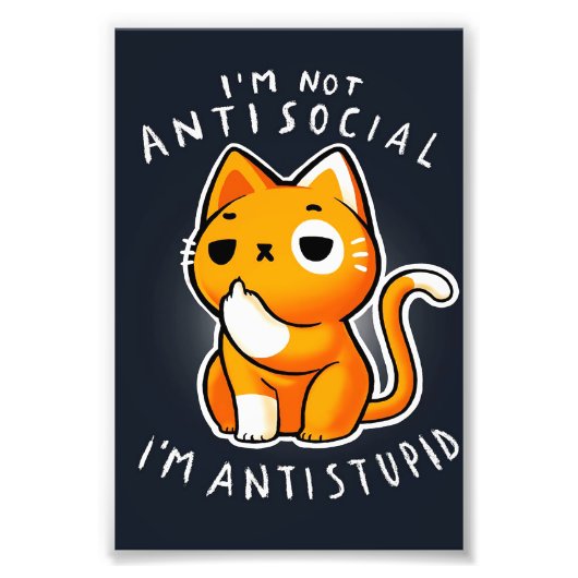 Cute Cat Kat Gift| Cat for Birthday Foto Afdruk (Voorkant)