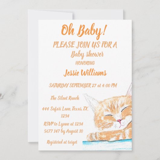 Cute Cat Kat Kitten animal Baby Girl Kaart (Voorkant)