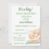 Cute Cat Kat Kitten Animal Baby Green Kaart (Voorkant)