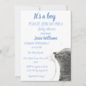 Cute Cat Kat Kitten Blue Baby Kaart (Voorkant)