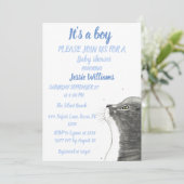 Cute Cat Kat Kitten Blue Baby Kaart (Staand voorkant)