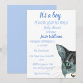 Cute Cat Kat Kitten Blue Baby Kaart (Voorkant / Achterkant)