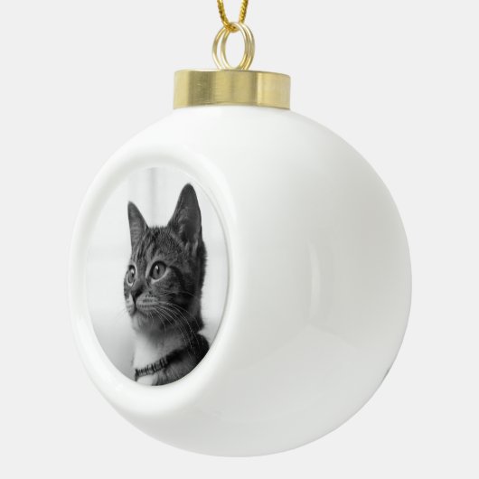 Cute Cat Keramische Bal Ornament (Rechts)