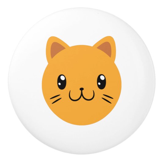 Cute Cat Keramische Knop (Voorkant)