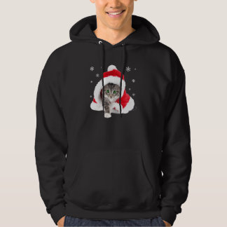 Cute Cat Kerstmis Funny Santa Cat Lovers Kinder Bo Hoodie