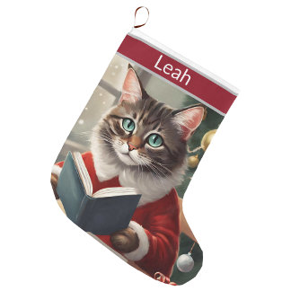 Cute Cat Kerstmis Grote Kerstsok