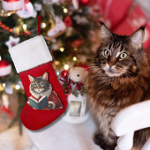 Cute Cat Kerstmis Grote Kerstsok