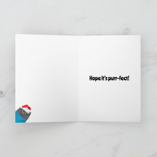 Cute Cat Kerstmis Kaart (Binnen)