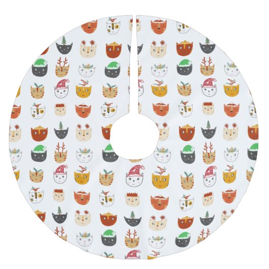 Cute Cat Kerstmis Kerstboom Rok (Voorkant)